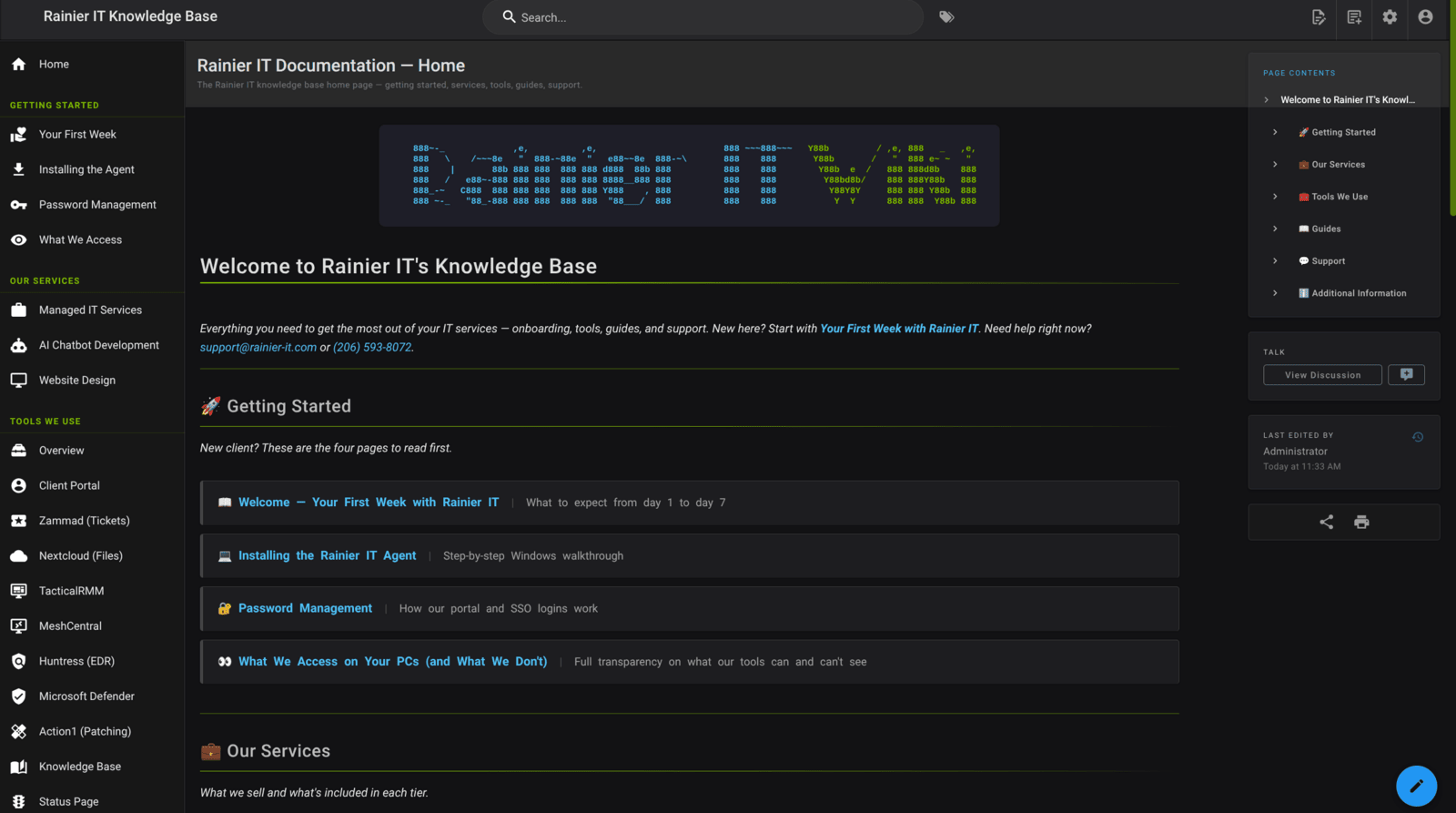 Introducing the Rainier IT Client Knowledge Base